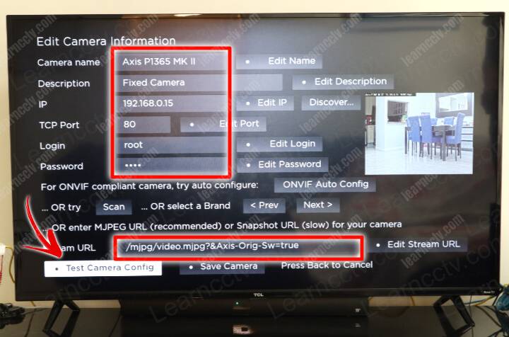 Axis Camera Setup on IP Cam Viewer