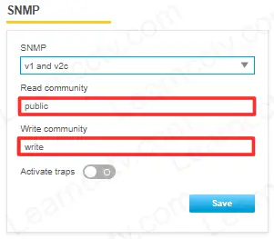 SNMP community on Axis Camera