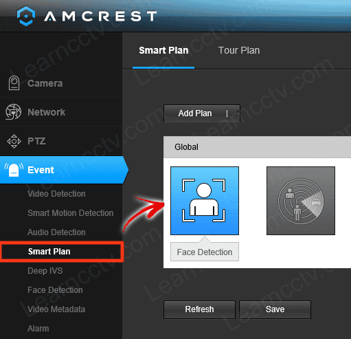 Enable Face Detection Amcrest on cameras