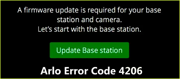Arlo Error code 4206