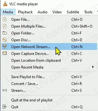 VLC Player Open Network Stream